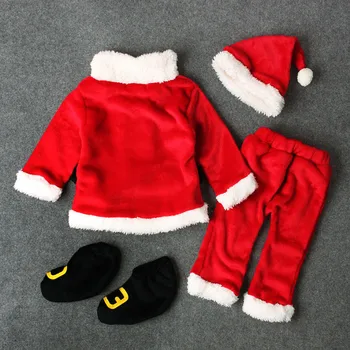 Dieťa Vianočné Oblečenie 4PCS Novorodenca Dieťa Santa Vianočné Topy, Nohavice, Klobúk Ponožka Oblečenie Set Kostým Vianoce, Zimné Detské Oblečenie