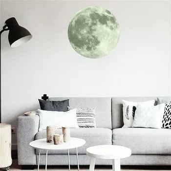 30 cm 3D Veľké Mesiac Stenu, Nálepky Svietiť V Tme Nálepky adesivo de parede 3d stenu, samolepky na stenu 3d nálepka, 3D Tapety