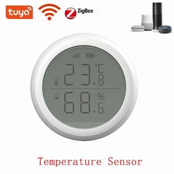 Tuya Zigbee Teplota A Vlhkosť, Senzor S LCD Displejom S akumulátorom Domácej Automatizácie Scény Bezpečnostný Alarm Senzor