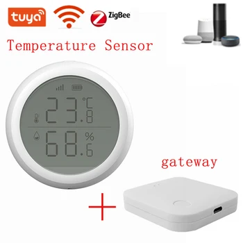 Tuya Zigbee Teplota A Vlhkosť, Senzor S LCD Displejom S akumulátorom Domácej Automatizácie Scény Bezpečnostný Alarm Senzor