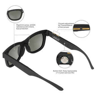Originálny Dizajn slnečné Okuliare LCD Polarizované Šošovky Elektronické Prestupu Mannually Nastaviteľné Šošovky, Slnečné okuliare Retro Rám