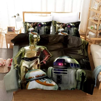 3D animovaný bytový Textil Star Wars Detská posteľná bielizeň Nastaviť Perinu Jeden Kráľovná posteľná bielizeň Sady obliečky Vankúš Prípadoch Posteľná Bielizeň