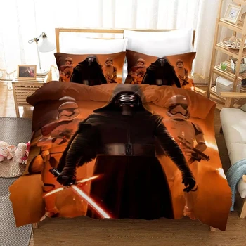 3D animovaný bytový Textil Star Wars Detská posteľná bielizeň Nastaviť Perinu Jeden Kráľovná posteľná bielizeň Sady obliečky Vankúš Prípadoch Posteľná Bielizeň