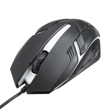 S1 USB Káblové Gaming Mouse 3 Tlačidlá 1600DPI Ergonomický Dizajn Optických Myší S Farebnými LED Podsvietenie Pre PC Počítač