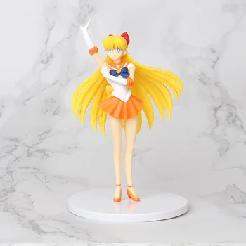 18 cm Sailor Moon Obrázok Tsukino Usagi Merkúr Venuša, Mars Jupiter Chibiusa Meiou Setsuna Kaiou Obrázok Cake Dekorácie PVC Model