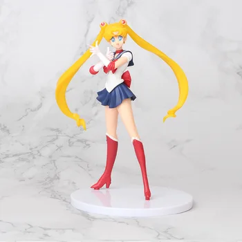 18 cm Sailor Moon Obrázok Tsukino Usagi Merkúr Venuša, Mars Jupiter Chibiusa Meiou Setsuna Kaiou Obrázok Cake Dekorácie PVC Model