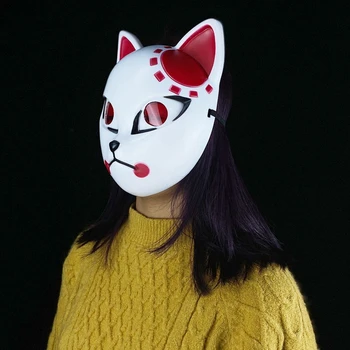 Kamado Tanjirou Cosplay Maska Anime Démon Vrah: Kimetsu č Yaiba Kamado Kostým Príslušenstvo Halloween Party Fox Maska