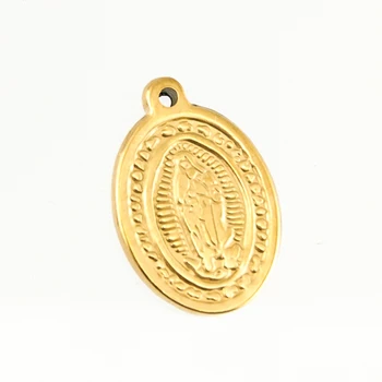 Risul panna Mária virgen de guadalupe z nehrdzavejúcej ocele oválne malé kúzlo, zlatá farba medaila značky Prívesok 10pcs
