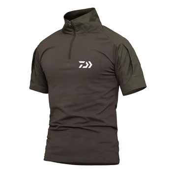 Rybárske Oblečenie Daiwa Tričko Kamufláž Vonkajší T-shirt Športové Mužov Python Priedušná Fitness Turistika Cyklistické, Rybárske Oblečenie