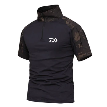 Rybárske Oblečenie Daiwa Tričko Kamufláž Vonkajší T-shirt Športové Mužov Python Priedušná Fitness Turistika Cyklistické, Rybárske Oblečenie