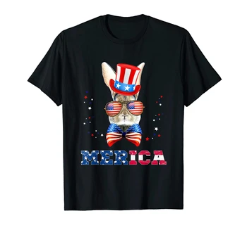 Vlastenecká Králik 4. júla Americká Vlajka Merica T-Shirt