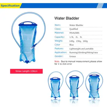 Vodná Nádrž Vody Mechúra Hydratácie Pack Skladovanie Taška BPA Free - 1,5 L 2L 3L Beh Hydratácie Vesta Batoh
