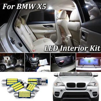 Biela bez Chýb Canbus Na BMW X5 E53 E70 F15 F85 interiérové LED Mapu Dome light + špz na čítanie Súprava