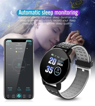 2021 119 Plus Smart Hodinky Muži Ženy Krvný Tlak Nepremokavé Športové Kolo Smartwatch Smart Hodiny Fitness Tracker pre Android a IOS