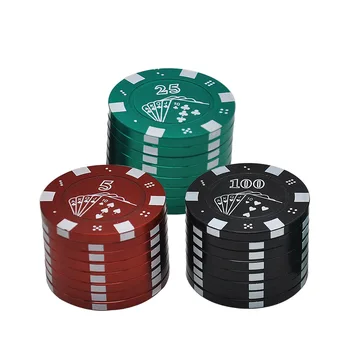Vysoká kvalita 3 Vrstvy Poker Chip Štýl Shisha Hookah Brúska Burín, Brúsky Fajčenie Príslušenstvo