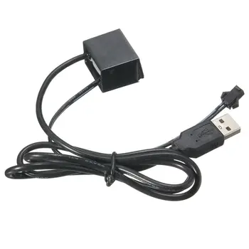 Auto Červený Drôt Svetlo Trim s USB Pásy Dekorácie Skladacia USB Ovládač
