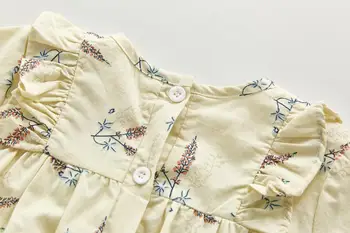 2020 Nové Detské Oblečenie Dievčatá Romper Oblečenie Novorodenca Dievča na Jar a na Jeseň Dlhý rukáv Batoľa Kvetinový Romper+klobúk 2 ks