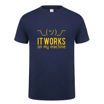 Letné Mužov, T Košele Zábavné Geek To funguje na môj stroj T-Shirt Tričko Mužov Bavlna, Krátky Rukáv, Počítačový Programátor Top Tees OZ-148