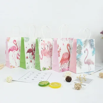 AVEBIE 20pcs Krásne Kreslené Flamingo Taška Kreatívny Papier Candy Bag Darčekové Tašky Svadobné Party Narodeniny Dieťa Sprcha Dekorácie