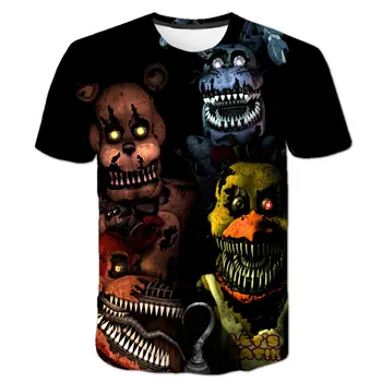 3D Päť Nocí v Freddy T-Shirts Vysokej Kvality Deti t shirt Chlapcov/Dievčatá Oblečenie, detské Tričko Kpop FNAT Komiksu, anime Tees