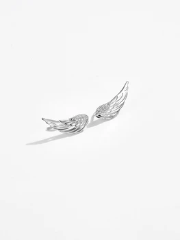 ZEMIOR Gombíky, Náušnice Rýdzeho Striebra 925 Šperky Anjel Krídla Jasné Cubic Zirconia Stud Ucho Pre Ženy, Dievča Kúzlo Malé Náušnice