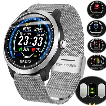 N58 EKG PPG smart hodinky s electrocardiograph ekg displej,tepovej frekvencie, krvného tlaku Fitness Spustiť muži ženy inteligentné hodinky