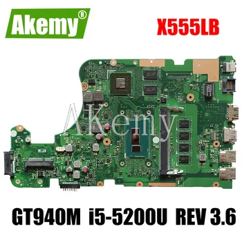 EDP X555LB Doske X555LD REV 3.6 Pre Asus X555LJ X555LF X555LB X555LP notebook doske cpu 4G-RAM i5-5200U GT940M/2GB