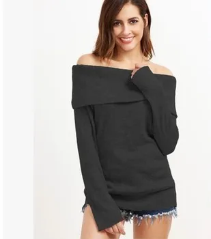 2020 zimné hot predaj studenej rameno ženy pletené svetre lomka krku pulóvre pevné, štíhle ženské svetre