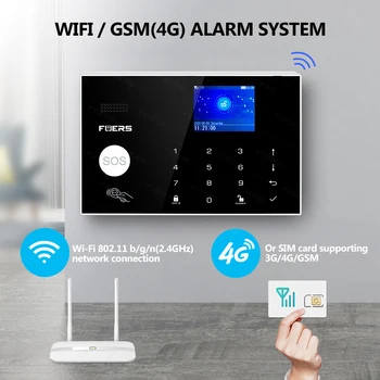 4G Tuya Alexa Wifi, GSM alarm systémy, bezpečnostné domov Solárne Siréna Dotyková klávesnica Smart Home Poplach pri Vlámaniu Systém ip Wifi kamera