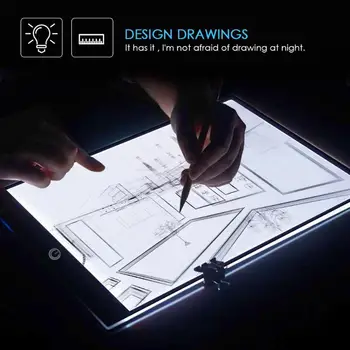 Digitálny Grafický Tablet A4 LED Umelec Tenké Umenia Vzorkovníka rysovaciu Dosku Light Box Sledovanie Písanie Prenosné Elektronické Tablet Pad