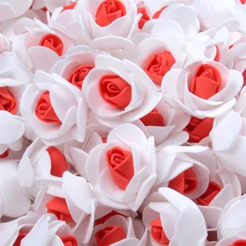 200pcs 3 cm Mini Double farby Umelé Pe Pena Ruže Kvet Hlavy Pre Svadobné Dekorácie HOBBY Ručné Falošné Kvety Loptu Plavidlá