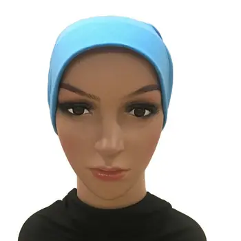 Moslimské Ženy Bavlna Underscarf Kapoty Vnútorné Spp Hlavu Šatku Hidžáb Kryt Pod Šatku Headwrap Obyčajný Mäkké Niqab Veľké Písmená Arabskej Hijabs