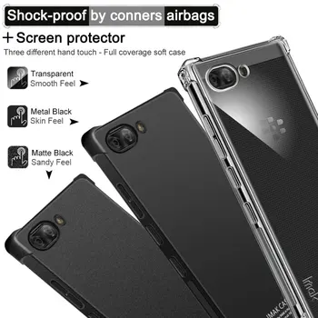 IMAK Airbag Case Pre Blackberry Key2 Keyone DTEK70 Pokles odolnosti proti hit Šok Mäkké TPU Silikónový Kryt Tlačidlo 2 Dve LE