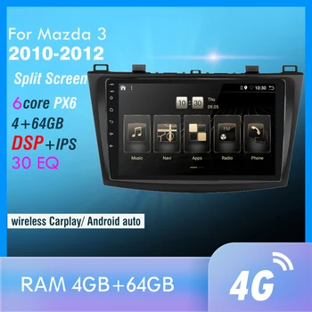 PX6 Auto Multimediálny Prehrávač Pre Mazd 3 roky 2010-2012 maxx axela Android 10 Rádio Android Auto Navigácie GPS 4G Wifi Zadné Vačky DAB+