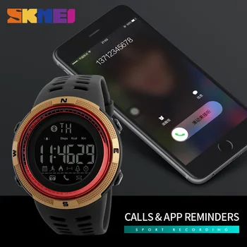 SKMEI Smart Hodinky Mužov Chrono Kalórií, 5Bar Nepremokavé Športové Smartwatches ľudia nazývajú Pripomienka Bluetooth Digitálne Hodinky Reloj Hombre