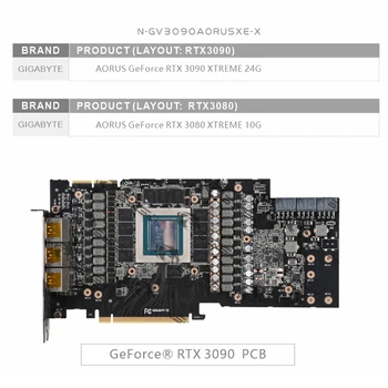 Bykski 3090 3080 GPU Blok Vodného Chladenia Pre Gigabyte AORUS RTX 3090 3080 XTREME, Plný Kryt Chladiča CPU, GPU, N-GV3090AORUSXE-X