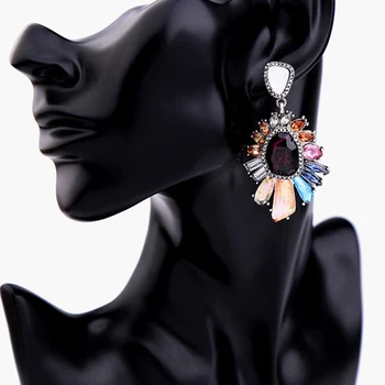 Vintage Crystal Earings 2017 Trendy Vianočný Earing pre Ženy 2017 Vyhlásenia Stud Náušnice Šperky Žena Brincos