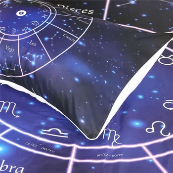 Zverokruh Kruhu Posteľná Bielizeň Nastaviť Astrológia Súhvezdí Perinu Vesmíru Galaxy Posteľ Kryt Scorpius Leo Obliečky