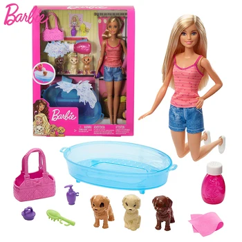 Pôvodné Barbie Pet Šteňa Psa Vaňou Hračka Playset Dievčatá Bábiky Príslušenstvo, Starostlivosť o zvieratá Vzdelávacie Hračky pre Deti, Znovuzrodená Bonecas