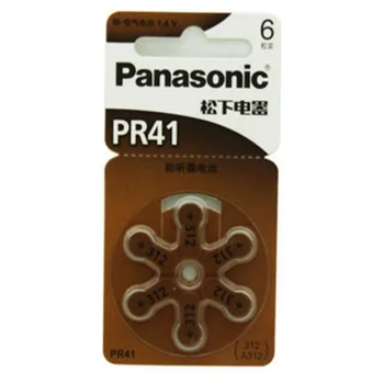 6PCS/BALENIE Originálne Panasonic PR41 sluchadla Batérie 7.9 MM* * * * 3.6 MM 312 Nepočujúcich-pomoc Kochleárne Tlačidlo Bunky Batérie Audiphone