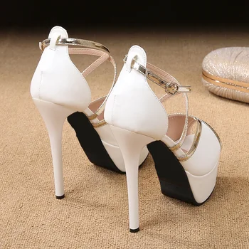 Peep Toe Platformu Vysoké podpätky Čerpadlá dámske Topánky 2020 ženy podpätky sandále svadobné topánky Sandalia Feminina 14 CM podpätky