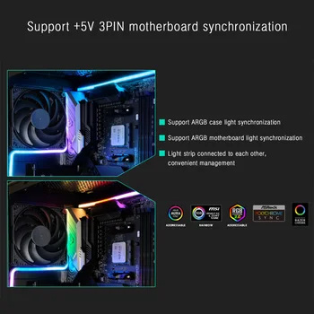 5V RGB 3pin PC Dosiek LED Pásy Svetla 5050 RGB Pre PC skrinku Počítača Dekor, RGB Doske Ovládací Panel Zmena Farby