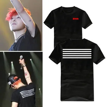 KPOP BIGBANG YG GD G-Dragon TAEYANG T. O. P DAESUNG SEUNGRI V. I. P VYROBENÉ rovnaký štýl loga Krátke rukávy T-shirt
