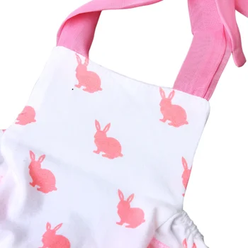 Letné Oblečenie Hot-Predaj Ružová Roztomilý Králiky Baby Kombinézu Vyhovuje Kojenecká Dievčatá Skladaný Hrany Novej Značky