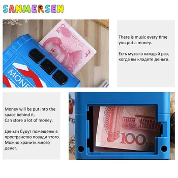Decko Peniaze Box Hudobné Hračky Simulácia Papiera Shredder Elektronické ATM Prasiatko Hotovosti Mince Úspory Box Vklad Pre Deti
