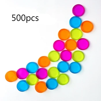 500Pc Farebné Plastové Disk Transparentné Záväzné Krúžok Disk Húb Otvoru Kotúča-záväzné Knihy Záväzné Krúžok Loose Leaf Kancelárske potreby