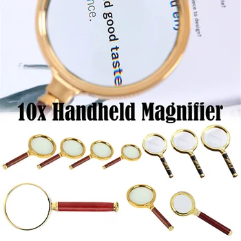 10X Prenosné 60 mm Ručné Čítanie zväčšovacie sklo Sklenené Oko lupa zväčšovacie sklo Pre Čítanie Šperky