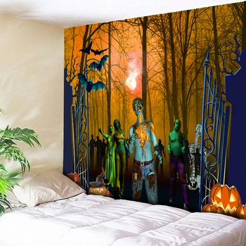 Halloween Stene Visí Lesa Gobelín Umeleckou Výzdobou Psychedelic Nástenné Gobelíny Hippie Domova Steny, Textílie, Tkaniny Veľké Veľkosť