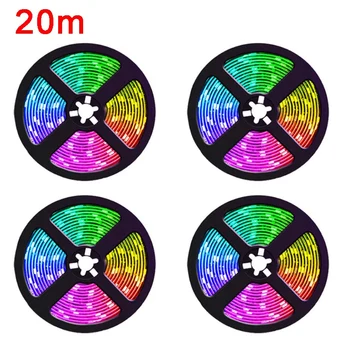 20M RGB LED Pás Svetla Farby Hudby Sync Farba na Dekoráciu Domov Strany Prúžok Svetla s Diaľkovým ovládaním