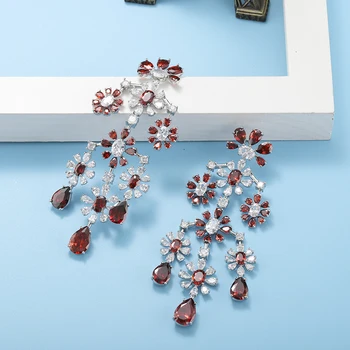 GAOLA Komplexné Symetrický Dizajn Náušnice pre Ženu je Top Luxusné Šperky Vykladané Červená Zirkón Exkluzívne Jemné Šperky GLE9620